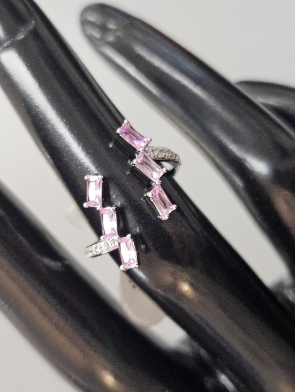 NEW Pink Lab Created Corundum Baguette Statement Ring Size 5 NWT $98 Retail